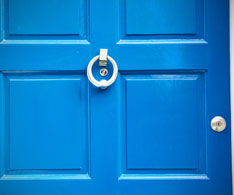 Blue painted door