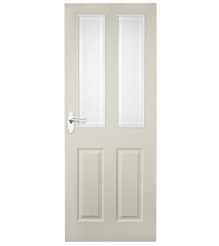 4 Panel Grained 2 Light Glazed Door