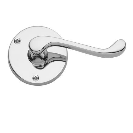 Victorian Scroll Chrome Rose door handle